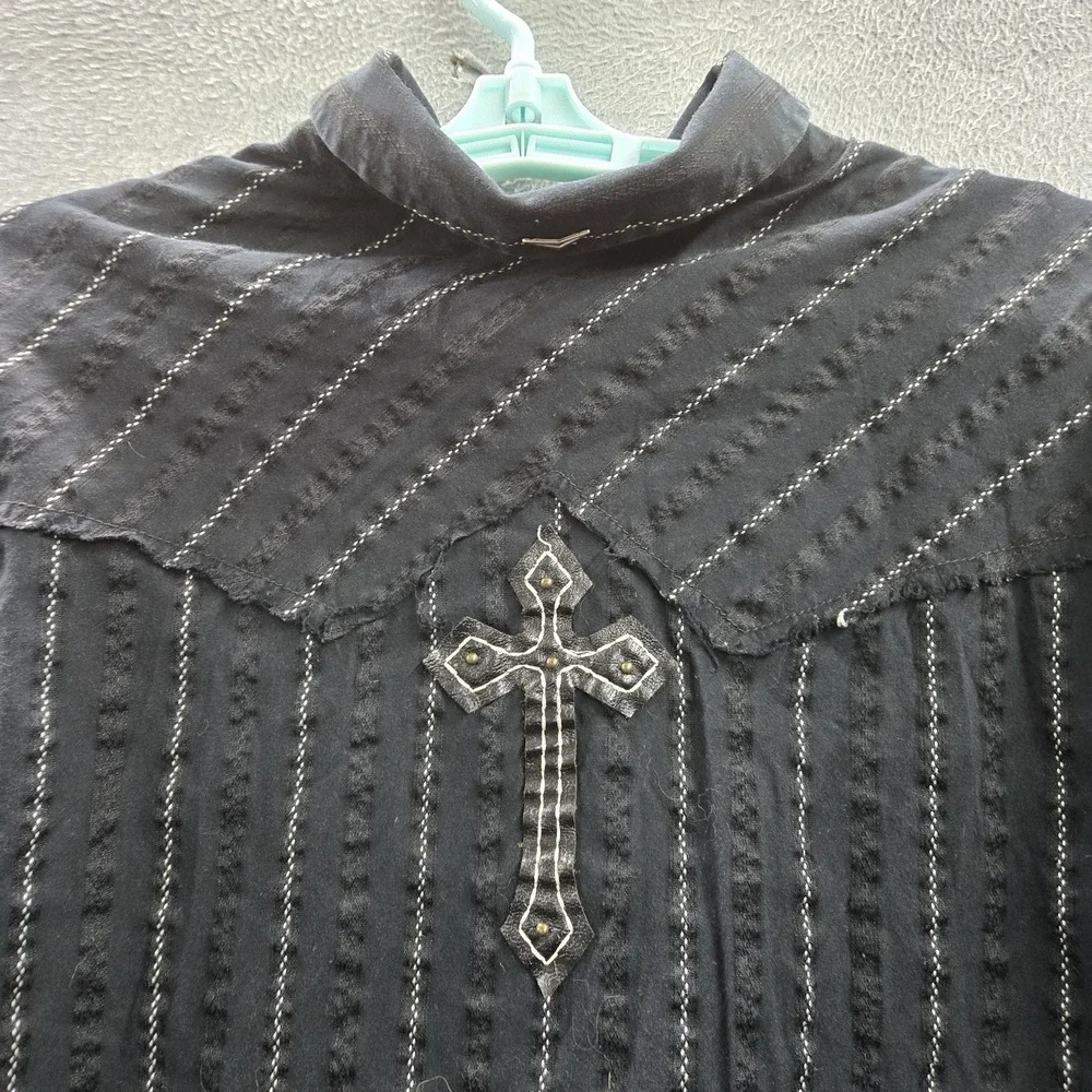 VINTAGE Fender‎ By Rock & Roll Religion Men Button Up Shirt L Cross Grunge Y2K
